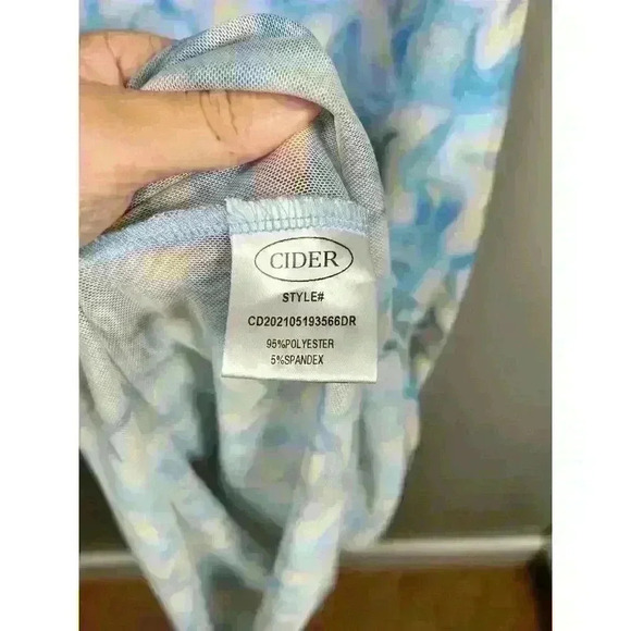 CIDER Sheer Overlay Tulle Midi Celestial Star Strappy Stretchy Dress Women XS - Picture 11 of 11